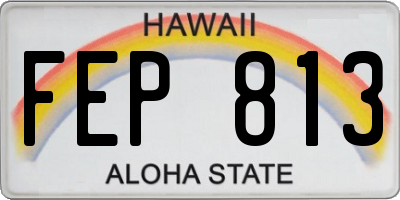 HI license plate FEP813