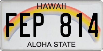 HI license plate FEP814