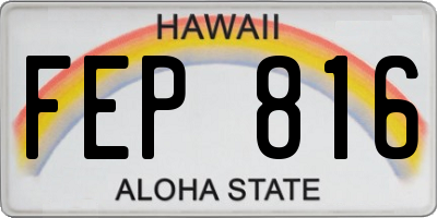 HI license plate FEP816