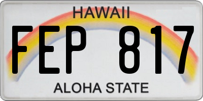 HI license plate FEP817
