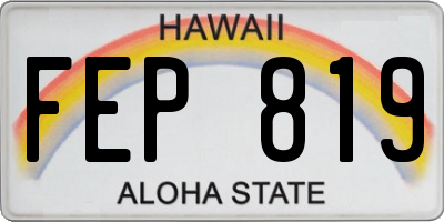 HI license plate FEP819