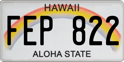 HI license plate FEP822