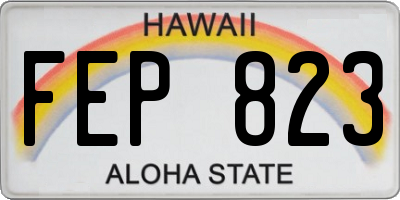 HI license plate FEP823