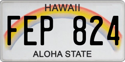 HI license plate FEP824