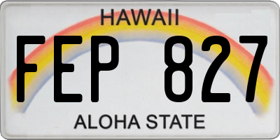 HI license plate FEP827