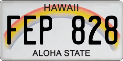 HI license plate FEP828