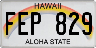 HI license plate FEP829
