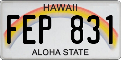 HI license plate FEP831