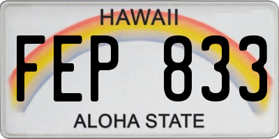 HI license plate FEP833