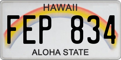 HI license plate FEP834