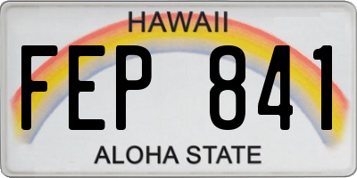 HI license plate FEP841