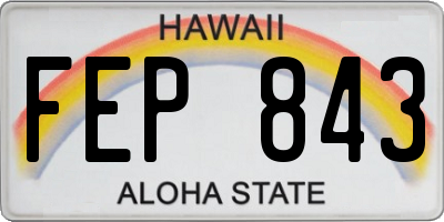 HI license plate FEP843
