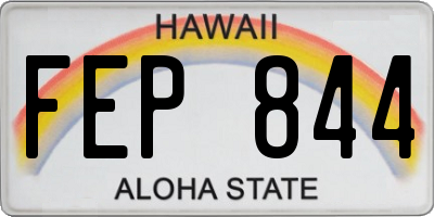 HI license plate FEP844