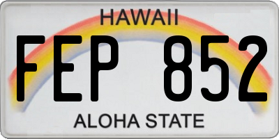 HI license plate FEP852