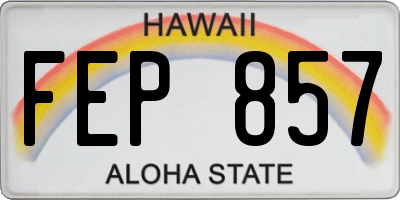 HI license plate FEP857