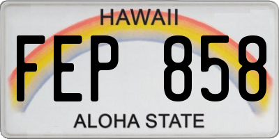 HI license plate FEP858