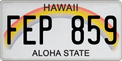 HI license plate FEP859