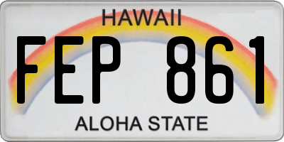 HI license plate FEP861