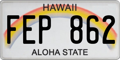 HI license plate FEP862