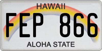 HI license plate FEP866