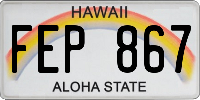 HI license plate FEP867