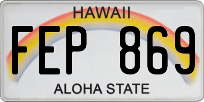 HI license plate FEP869