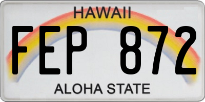 HI license plate FEP872