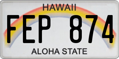 HI license plate FEP874