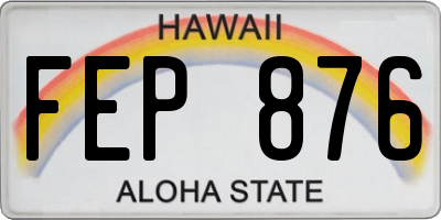 HI license plate FEP876