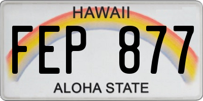 HI license plate FEP877