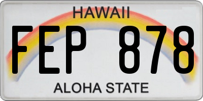 HI license plate FEP878