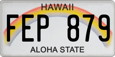 HI license plate FEP879