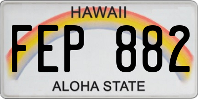 HI license plate FEP882