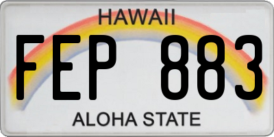 HI license plate FEP883