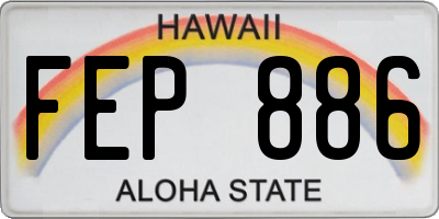 HI license plate FEP886