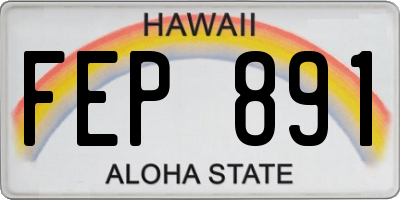 HI license plate FEP891