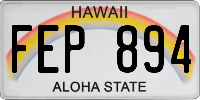 HI license plate FEP894