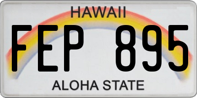 HI license plate FEP895