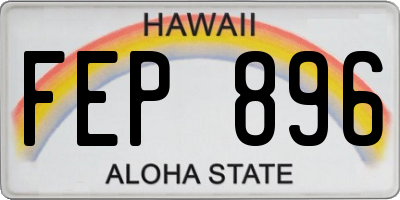 HI license plate FEP896