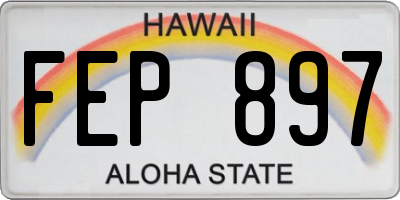 HI license plate FEP897