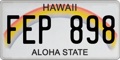 HI license plate FEP898
