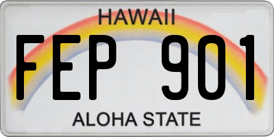 HI license plate FEP901