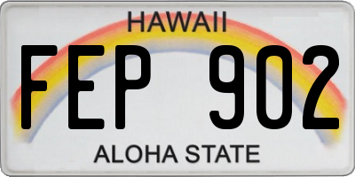 HI license plate FEP902