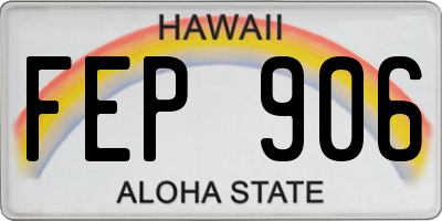 HI license plate FEP906
