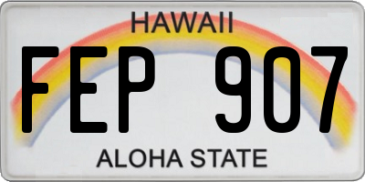 HI license plate FEP907