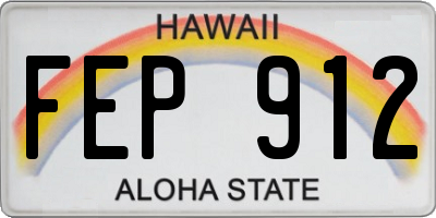 HI license plate FEP912