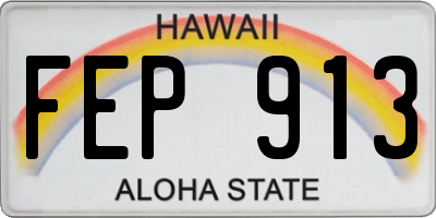 HI license plate FEP913