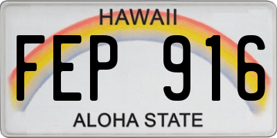 HI license plate FEP916