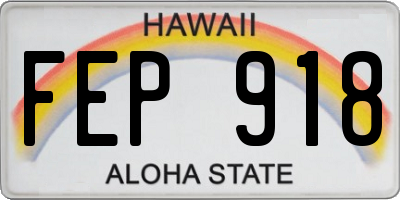 HI license plate FEP918