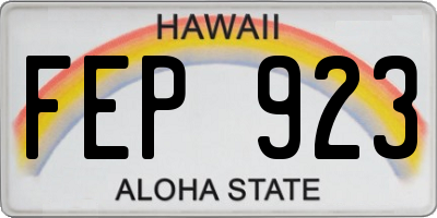 HI license plate FEP923